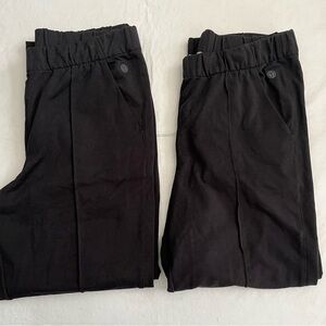 Talbots Black Elastic Waist Pull On Pants Set of 2